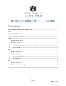 Basic Machine Training Guide