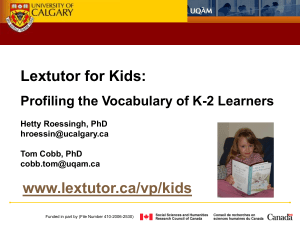 Lextutor for Kids: Profiling the Vocabulary of K