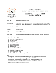 EEE 203 Electromagnetic Fields Syllabus (Fall