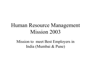 Human Resource Management Mission 2003