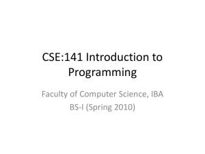 Introduction to Programming Language