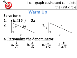 2 – Cosine and the Unit Circle