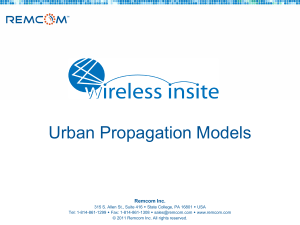 Urban Propagation Models