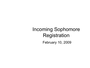 Incoming Sophomore Registration