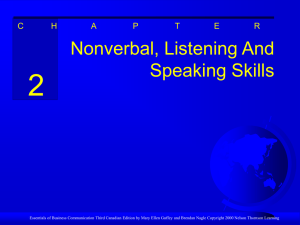 Nonverbal, Listening And Speaking Skills