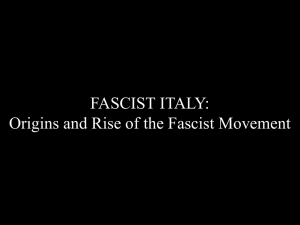 Italian Fascism - Political Pathologies