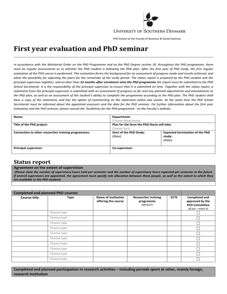 first year phd report