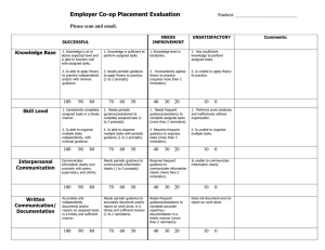 Employer Co-op Placement Evaluation
