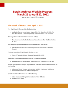 Berzin Archives Progress 3/26 to 4/22/2012