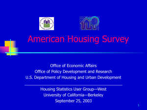 American Housing Survey - Berkeley Program on Housing and