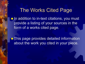 The Works Cited Page
