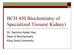 BCH 450 Biochemistry of specialized Tissues( Kidney