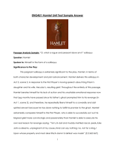 Hamlet Sample Passage Analysis
