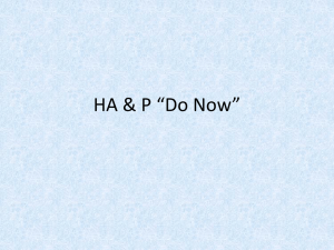 HA & P *Do Now - LaffertysBiologyClass