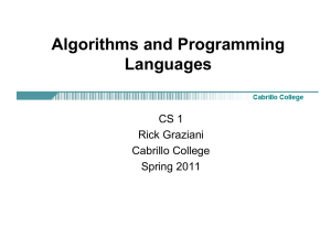 Algorithms and Programming Languages