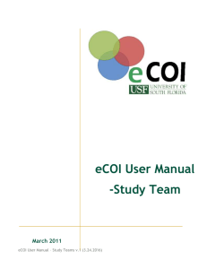 eCOI Presentations and Manuals