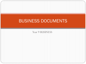 BUSINESS DOCUMENTS – PowerPoint