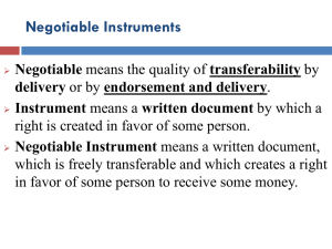 Negotiable Instrument