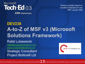 A-to-Z of MSF v3 (Microsoft Solutions Framework)
