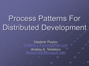 Process Patterns For Distributed Development