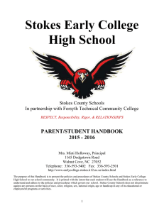Stokes Early College High School Handbook