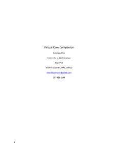 Virtual Care Companion Business Plan University in San Francisco