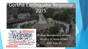Gorkha Earthquake Response - International Conference on Nepal's