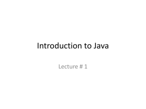 Introduction to Java