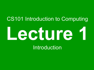 CS101: Intro to Computing