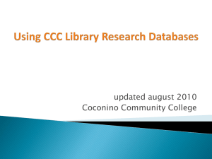 Databases vs the Internet - Coconino Community College