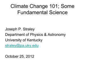 Climate Change 101 - Physics and Astronomy