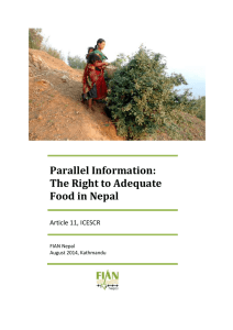 Parallel Information: The Right to Adequate Food in Nepal