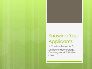 Knowing Your Applicants - VCU School of Medicine
