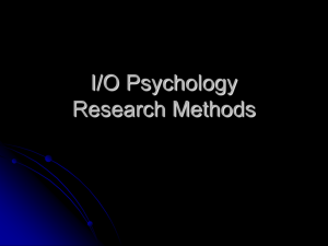I/O Psychology Research Methods
