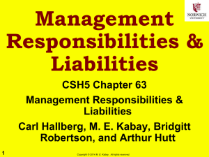 Management Responsibilities & Liabilities