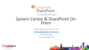 System Center & SharePoint On-Prem – Matija Blagus