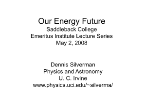 Our Energy Future, Saddleback College Distinguished Guest