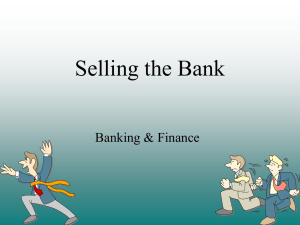 Selling the Bank - My Teacher Pages