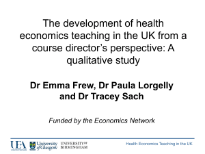 The development of health economics teaching in the UK