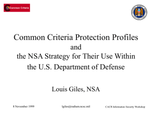 Common Criteria Protection Profiles and the U.S.