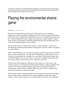 Playing the environmental shame game