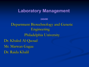 lab managment 240490 - Philadelphia University