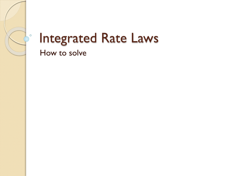 Integrated Rate Laws