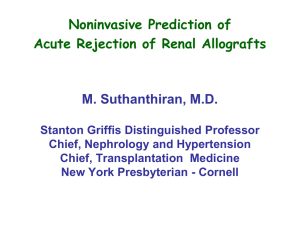 Non-invasive prediction of acute rejection in renal allografts