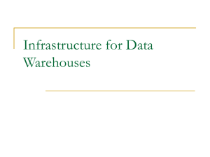 Infrastructure Issues for a Data Warehouse