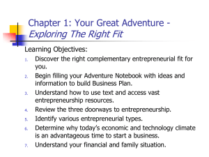 Chapter 1 Your Great Adventure-Exploring The Right Fit