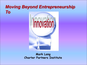 moving beyond entrepreneurship to innovation