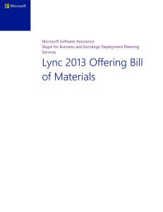 Lync 2013 - Bill of materials