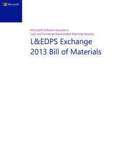 LEDPS Microsoft Exchange 2013 Bill of Materials