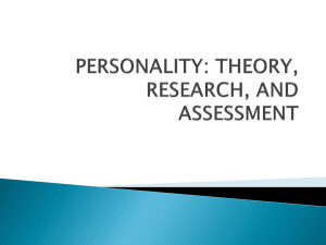 PERSONALITY: THEORY, RESEARCH, AND ASSESSMENT